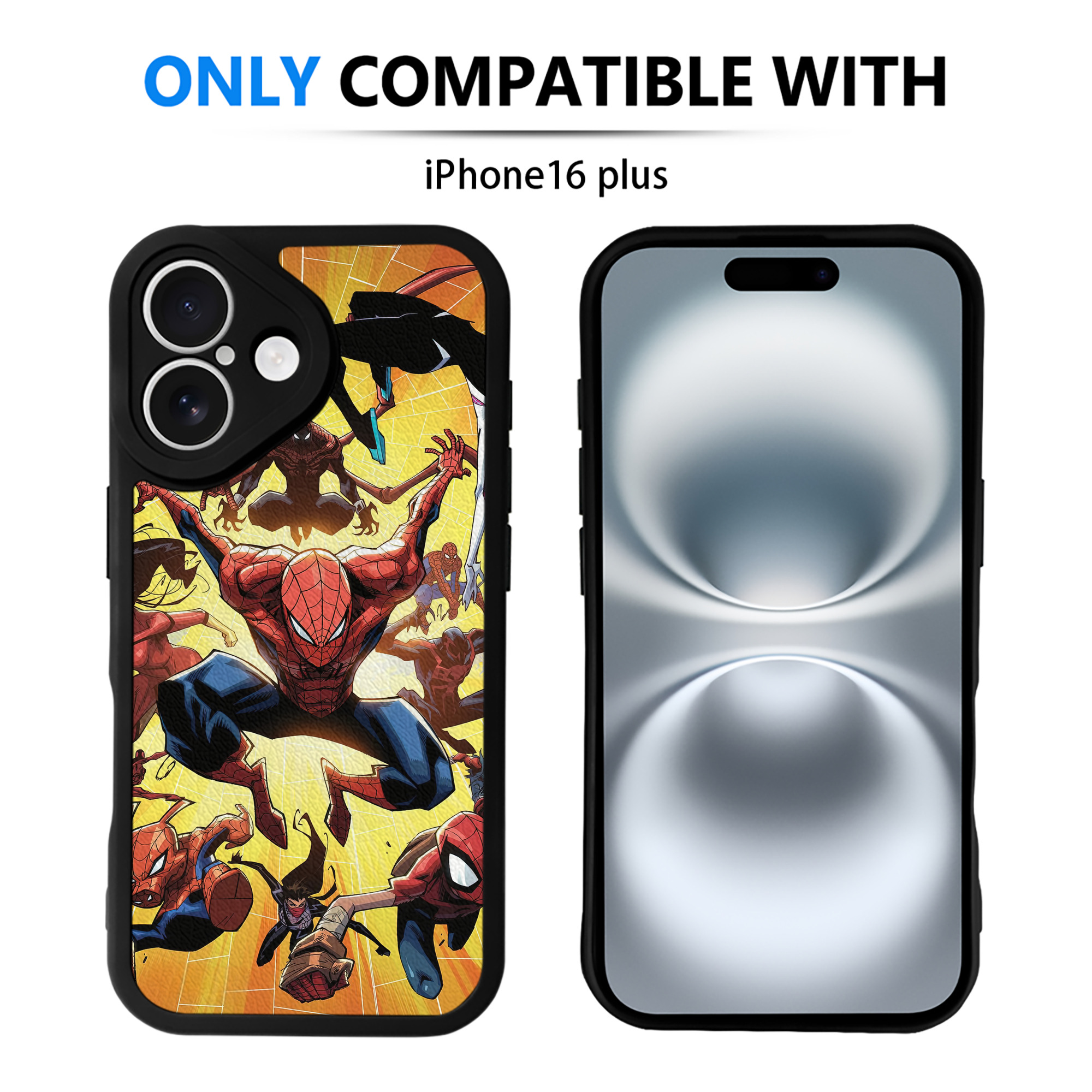 （画像用） Spider Man スパイダーマン 【iPhone 16シリーズ対応】シリコンスマホケース（レザー調） 材質：シリコン